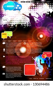 Music Website Template - Vector Design