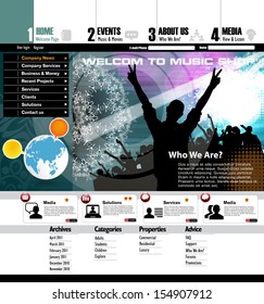 Music Website Template - Vector Design