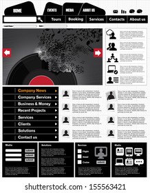 Plantilla de sitio web de música - Diseño de vectores