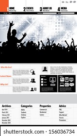 Plantilla de sitio web de música - Diseño de vectores