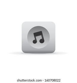 music white shadowed button icon