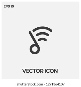 Music and Wifi symbol icon vector.Flat music and wifi logo vector.Premium quality.