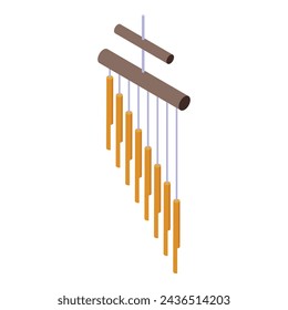 Music wind chime icon isometric vector. Indoor decorative ensemble. Melody tinkling jingles