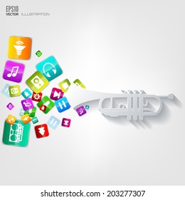 Music wind instruments icon