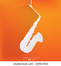Music wind instruments icon. saxophone