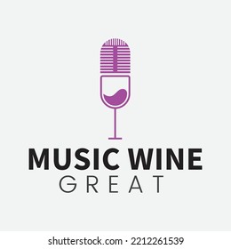 Music Wine Logo vactor Template