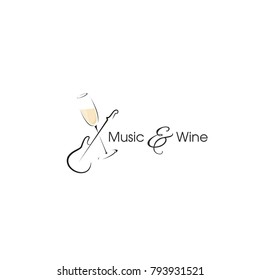 Music and Wine. Template for logo