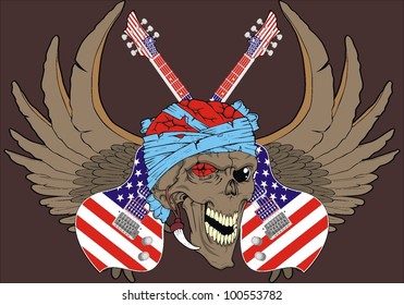 music wing skull