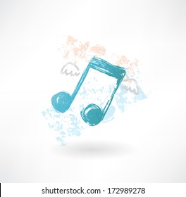 Music wings grunge icon