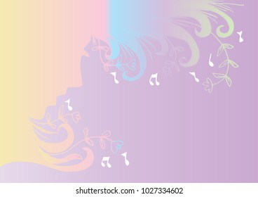 Music woman portrait silhouette