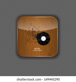 Music wood  application icons