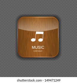 Music wood  application icons