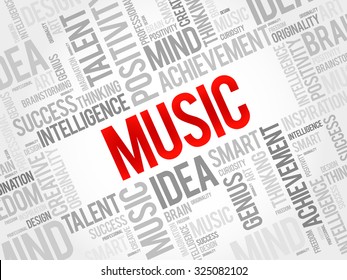Music word cloud, business concept