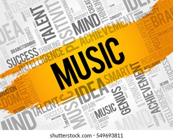 MUSIC word cloud collage, creative business concept background