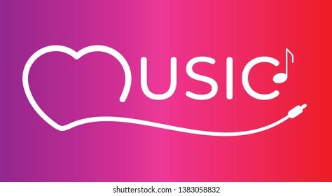 music word. vector music word logo