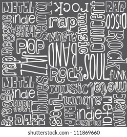 Music words seamless vector