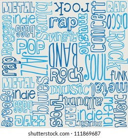 Music words seamless vector