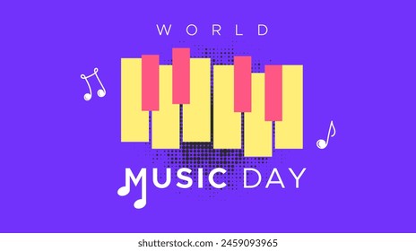 Music. world music day celebration vector design template. June 21. Music day, with piano design. entertainment. world music festival celebration concept