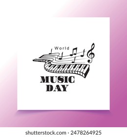 Music. world music day celebration vector design template. June 21. Music day, with notes display. entertainmen