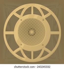 music of the world, gold speaker. Vector format.