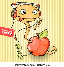 Music worm in the apple