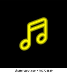 Music yellow glowing neon ui ux icon. Glowing sign logo vector