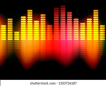 Music yellow red equalizer. Vector illustration.