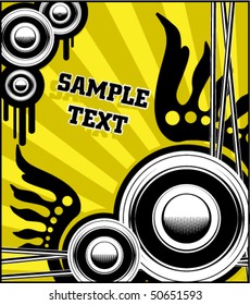 Music yellow-black background with columns