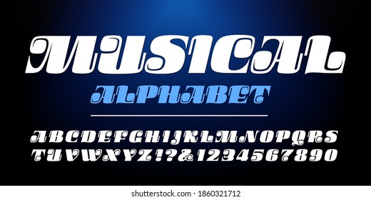 Musical alphabet; An ultra modern futuristic alphabet with a lyrical and musical feel.