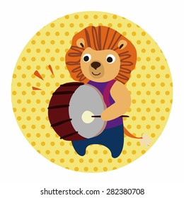 musical animal lion flat icon elements background,eps10