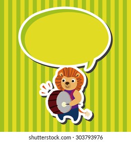 musical animal lion flat icon elements background,eps10