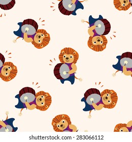 musical animal lion icon 10,seamless pattern