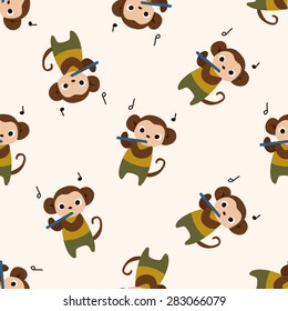 musical animal monkey icon 10,seamless pattern