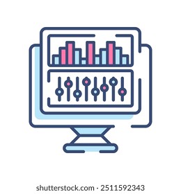 Musical App Fill Color Icon, Vector illustration