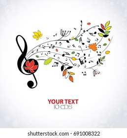 Musical Autumn Background Notes Leaves Stock Vector (royalty Free 