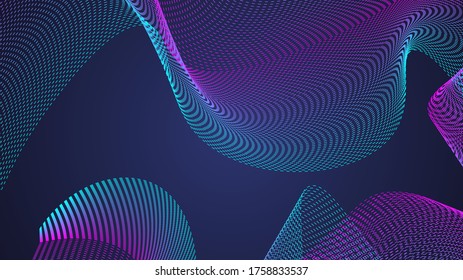 The musical background is dynamic and noisy. Sports banner. Wavy lines.
