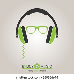Musical background with headphone