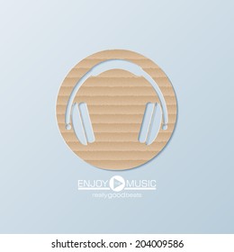 Musical background with headphone