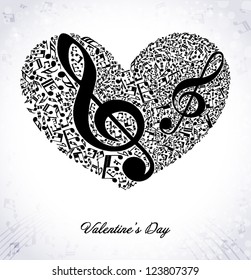 musical background with heart