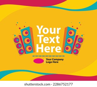 musical Background layout vector templet vibrant color background templet digital social media post