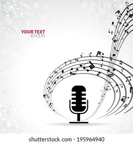 musical background with microphone