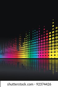 musical background with multicolored lines