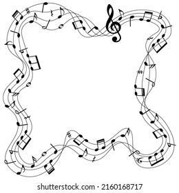 Music Notes On Wavy Lines Swirls Stock Vector (Royalty Free) 1595682892 ...