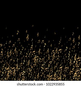Musical Background with Note Signs and Symbols. Pattern Design with Music Symbols Sequins. Texture with Note Symbols. Flyer Print Design Background.