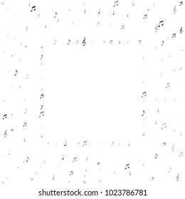 Musical Background with Note Signs and Symbols. Dance Party Poster Pattern Design. Symphony Motif Texture. Poster Print Design Pattern.
