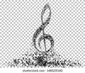 Musical Background With Notes. Transparency Grid Design. Vector Illustration.