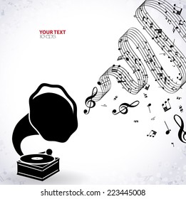 musical background with phonograph