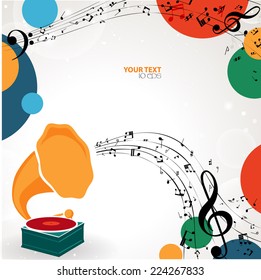 musical background with phonograph