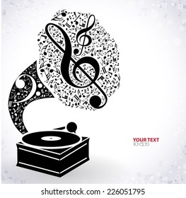 musical background with phonograph
