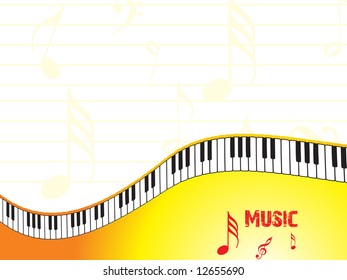 musical background with piano abstract vector illustration